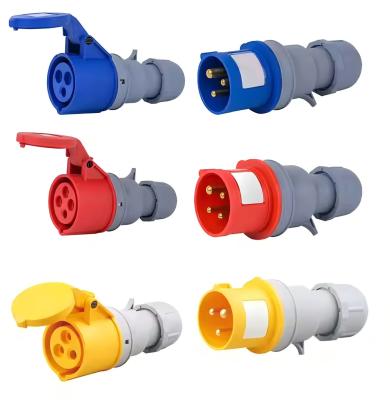 China 5X63 63A 5P Industrial Watertight Plugs And Sockets 5 Pin IP67 16A 32A Standard Industrial Plugs for sale