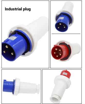 China 5X63 125A Industrial Watertight Plugs And Sockets 3 Pin 4 Pin 380V-415V Waterpoof Plugs for sale