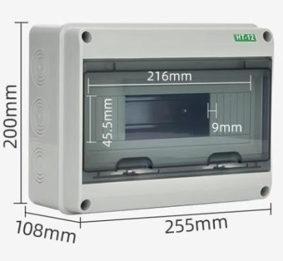 China HT-12 12Ways IP65 Distributie doos Buitenwaterdicht Junction Doos 12 Way Open Circuit Breaker Te koop