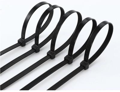 China 250mm Black Self Locking Plastic Cable Tie Pa66 Disposable Cable Wire Ties for sale