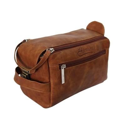 China Fashion Outdoor Portable Promotional Men's Special PU Leather Toiletry Bag for sale