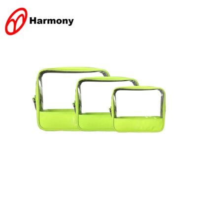 China Fashion Various Size Insert Any Color Zipper Cheap Clear Transparent Waterproof Cosmetic Bag Plastic Makeup Bag for sale