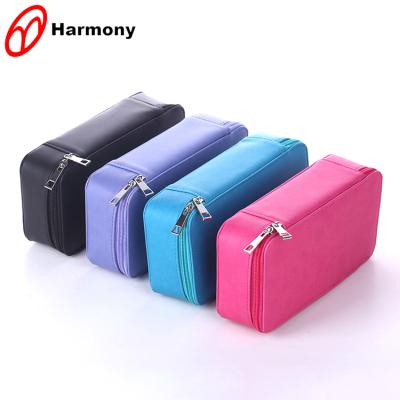 China Normcore/minimalist travel minimalist multifunctional waterproof pink cosmetic organizer bag satorage double platform makeup box for sale