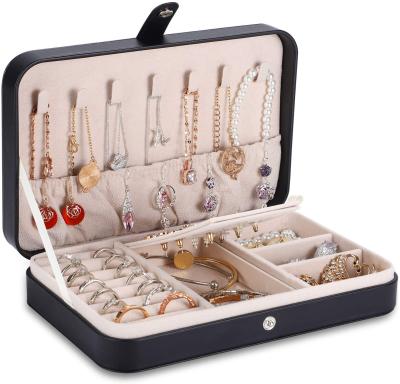 China Fashion Custom Small Jewelry Box For Women Girls PU Travel Jewelery Organizer Case Portable Jewelery Storage Leather Holder for sale