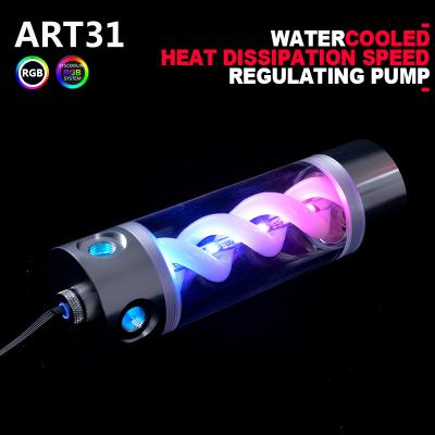 China Transparent Computer Case Syscooling ART31 Water Cooling Coolant Resrvoir T Virus Tank With RGB Light for sale