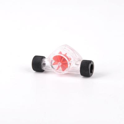 China Computer case syscooling high performance red impeller WD203 G1/4 thread plastic water flow indicator for sale