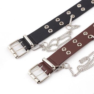 China Leisure belt personalized hollow double-row women's fashion perforated all-match decorative belt for sale