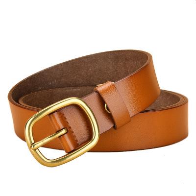 China MEN BUCKLE 2020 customize color classic smooth buckle plain casual leather belt for women for sale