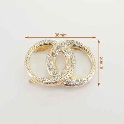 China Hot Selling Ladies Shoe Buckle Metal Rhinestone Shoe Buckle Ring Custom Color Optional Shoe Accessories for sale