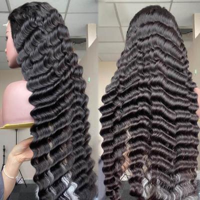 China Silky Straight Wave 13 By 6 Hd Transparent Loose Wave Lace Front Wigs For Black Women 30 36 40 Inch Loose Curly Wave Virgin Hair Wig Curl Wig for sale