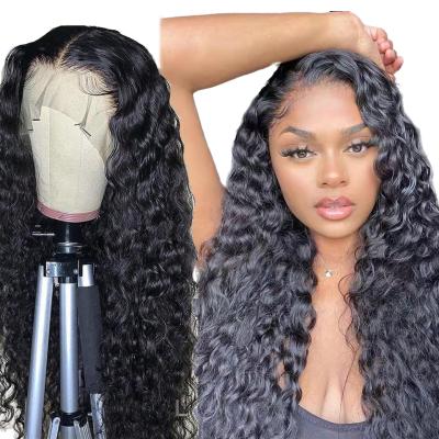 China Glueless Hd Lace Wig FREE SELLER Silky Straight 13X4 Water Wave Ship 13X4 Brazilian Wave Pre Plucked Real Hair Wig for sale