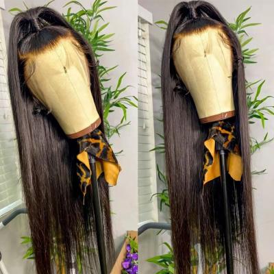 China Wholesale High Frequency Silky Straight Bone Wave Closure Wig Pre Plucked 4 By 4 Straight Lace Wig Hair Frontal Wigs for sale