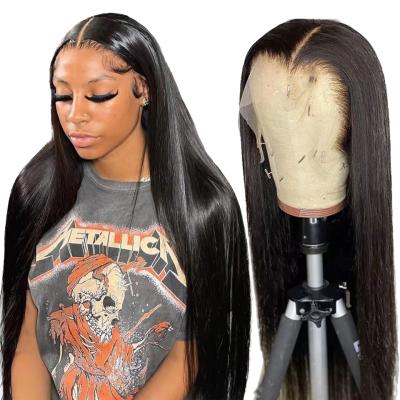 China Hot Selling HD Silky Straight Virgin Body Wave Human Hair Full Wave Brazilian Cuticle Aligned Lace Front Human Hair Wig for sale