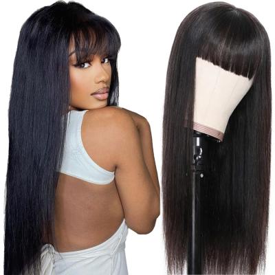 China Brazilian Short Bob Wig With Bangs, Blow Curly Wig, Cheap Hair Bang Silky Straight Wave Glueless Curly Wig for sale