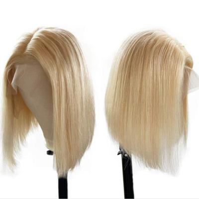 China Silky Straight Peruvian Medium Straight 100% Inch Full Lace Hair 8 Blonde 613 Lead Wigs for sale