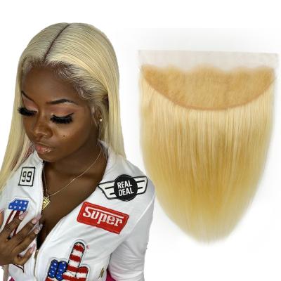 China Preplucked Raw Good Quality Blonde 100% Christmas Sale Hair Lace Closure Headband 613/HD Transparent Swiss Thin Lace For Wholesale for sale