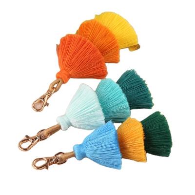 China Acrylic + Tassel The Girl Band Pagoda Boho Tassel Key Chain And Bag Charm for sale