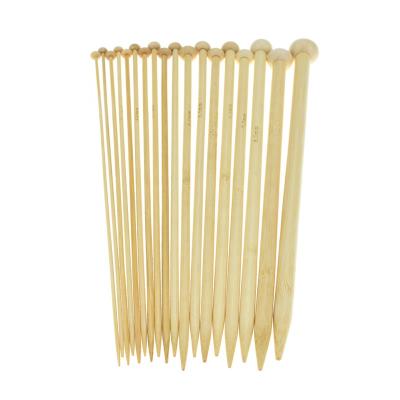 China China 18 Pairs Bamboo Knitting Needles Set Single Pointed Knitting Needle 36 Pcs 18 Sizes From 2mm To 10mm for sale