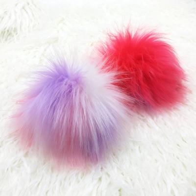 China Eco-Friendly With Instant Detachable Faux Fur Pompom Scam Hilos Fur Craft Ball For Hats Toppers for sale