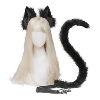 China Party Animal Cat Ears Headdress Cartoon Character Costume Faux Fur Furry Tail For Halloween Cosplay Party Costume Accessories for sale