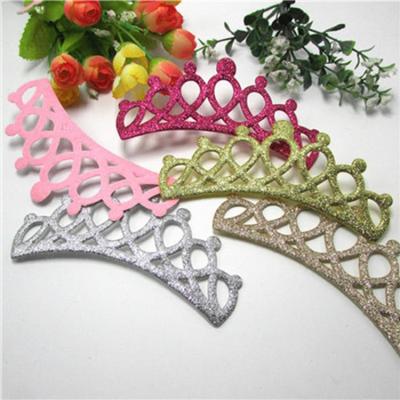 China Soft Craft Glitter Felt Party Kids Birthday Crown Baby Hair Clip Headband Accessories for sale