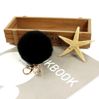 China Beautiful Acrylic Pompom Faux Fur Pompom Key Chain llaveros Hairy Jewelry Accessories for sale