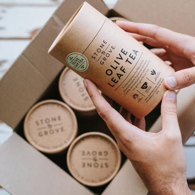 China Biodegradable Custom Printing Storage Containers Coffee Tea Packaging Paper Box Tube Food Round Cylinder Cardboard for sale