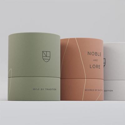 China Custom Logo Biodegradable 2 Piece Rigid Cardboard Candle Storage Gift Set Small Tube Box Candle Paper Tube Packaging For Candles for sale