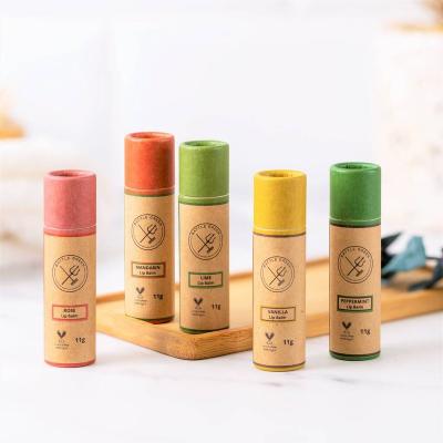 China Wholesale Biodegradable Lip Balm 0.3oz Paper Tubes Biodegradable Carton Lift Up Tube Concept Gloss Cosmetic Packaging Eco-Friendly Container for sale