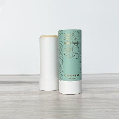 China Custom Eco-Friendly Type Biodegradable Cardboard Container Deodorant Lip Balm Skin Care Twist Up Tube Paper Packaging for sale