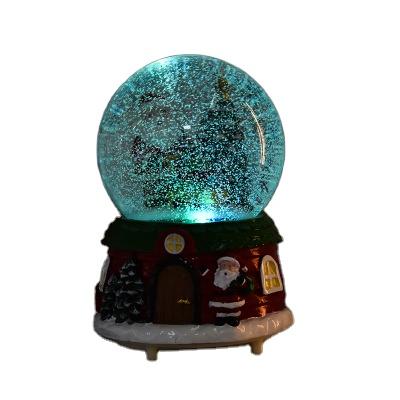 China Holiday decoration & Glass Santa Claus Crystal Ball Christmas Snow Ball Christmas Gift Resin Ball New Year Gifts for sale