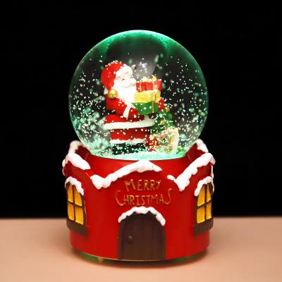 China Holiday decoration & New Arrival Gift Snow Crystal Ball Lantern Music Box Music Box Christmas Cabin Crystal Ball Gift for sale