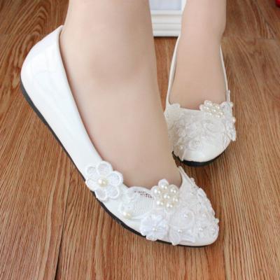 China High Heels White Wedding Shoes Women Crescent Height Pumps Bridal Shoes Female Ladies Plus Size Wedding Bridal Shoes for sale