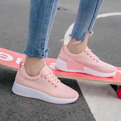 China New Anti-odor Summer Knitted Women's Shoes Running Casual Single Women's Sports Shoes Travel Shoes for sale