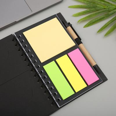 China Creative Wrapping Paper Spiral Sticky Note Pad Combination Notepad Coil Notebook Creativity Sticky Note With Pen for sale