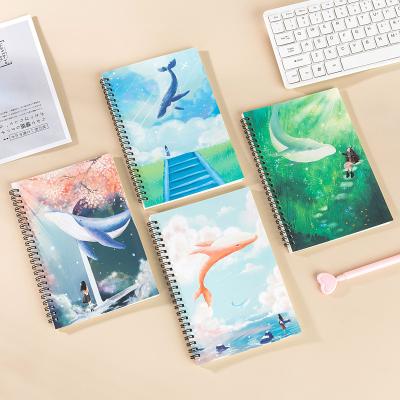 China Various Spiral Pattern Printing Notebook 4 Pcs Set Coil Notebook Thickened Office School Cartoon Coil Notebook for sale