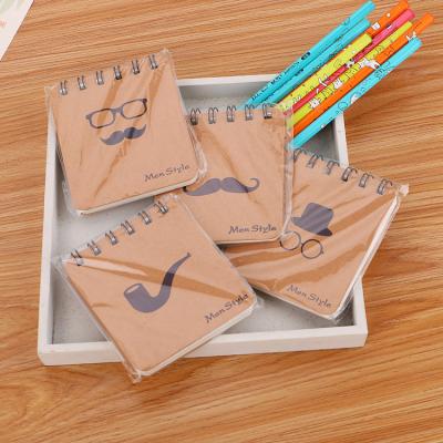 China Opp Spiral Bag Packaging Spiral Coil Notebooks Customized Coil Sketching Book Cartoon Men's Style Notebook for sale