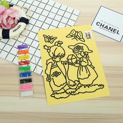 China Drawing Sand Painting Art Kids Coloring DIY Toys Daily Life Child Toys Color Sand Painting DIY Opens Educational Toys Paper Sand Painting for sale