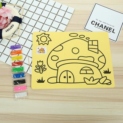 China Daily Life Wholesale 9 Color Sand Background Art Paper Kids DIY Intelligence Sand Painting Yellow Paper for sale