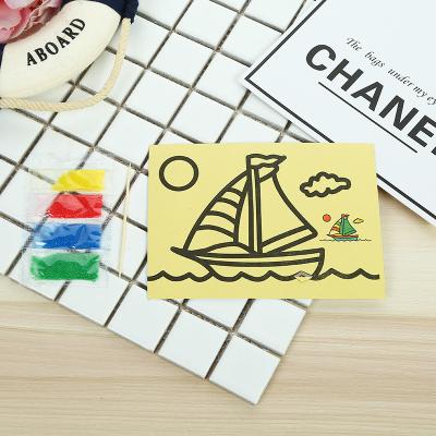 China Wholesale Custom Daily Life DIY Children's Yellow Sand Painting Ideas Background Doodle Sand Drawing Paper for sale