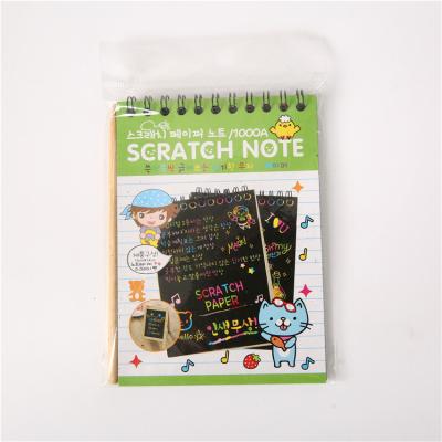 China 20*14*10mm Creativity Custom Color Rainbow Coil Notebook Square Note Scratch Painting Notes Pad for sale