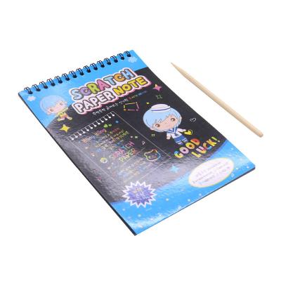 China Daily Life DIY Children's Scratch Book Drawing Toy Coil Notebook Kids Painting Writing Drawing Magic Scratches Scratch Card Paper for sale