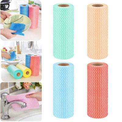 China Violent Easy Violent Lazy Wipe Design Kitchen Dishwashing Non Lazy Woven Fabric Disposable Cleaning Cloth for sale