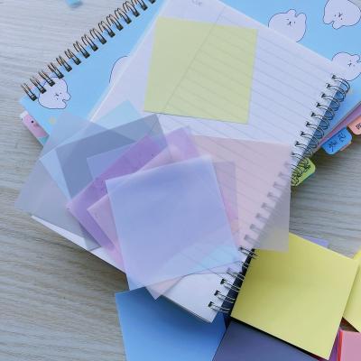 China Memo Pad PET Sticky Notes Planner Sticker School Self Adhesive Transparent Sticky Memo Pad for sale