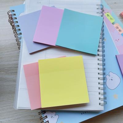 China Color Self Adhesive Pet Sticky Notes Custom Shaped Memo Pad Sticky Notes 3x3 Transparent Sticky Notes for sale