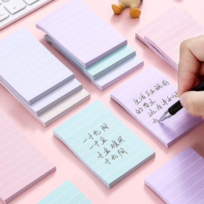 China Horizontal Line Color Style Sticky Notes 60*90mm Notepad Single Sticky Sticky Note Color Stripe Note Pad for sale