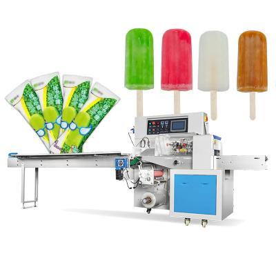 China Pillow Type Automatic Lolly Bar Popsicle Stick Cream Food Vending Pillow Packing Machine Hot Automatic Ice Popsicle Packaging Machine for sale