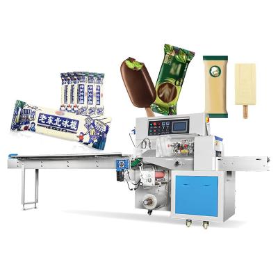 China Food Popsicle Packing Machine Ice Lolly Bar Popsicle Stick Cream Packing Machine Automatic Flow Packing Machine for sale