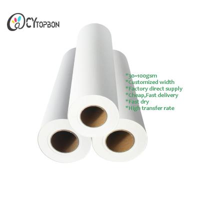 China Quick Dry 38gsm To 125gsm Cheap Sublimation Paper Roll From Factory For Resellers for sale