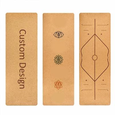 China Eco Friendly Logo Gym Design Custom Cork Natural Rubber Yoga Mat for sale